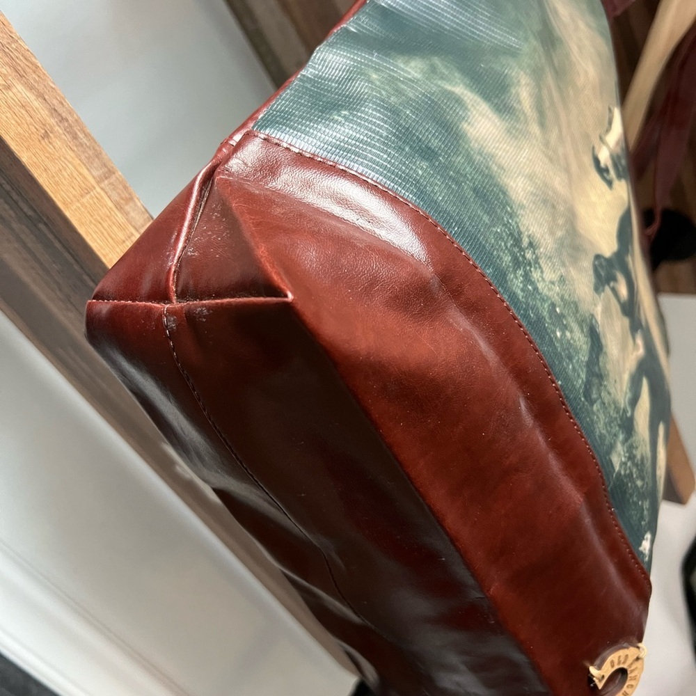 Old Ranch Horse Zip Top Tote Vegan Leather - Picture 6 of 9